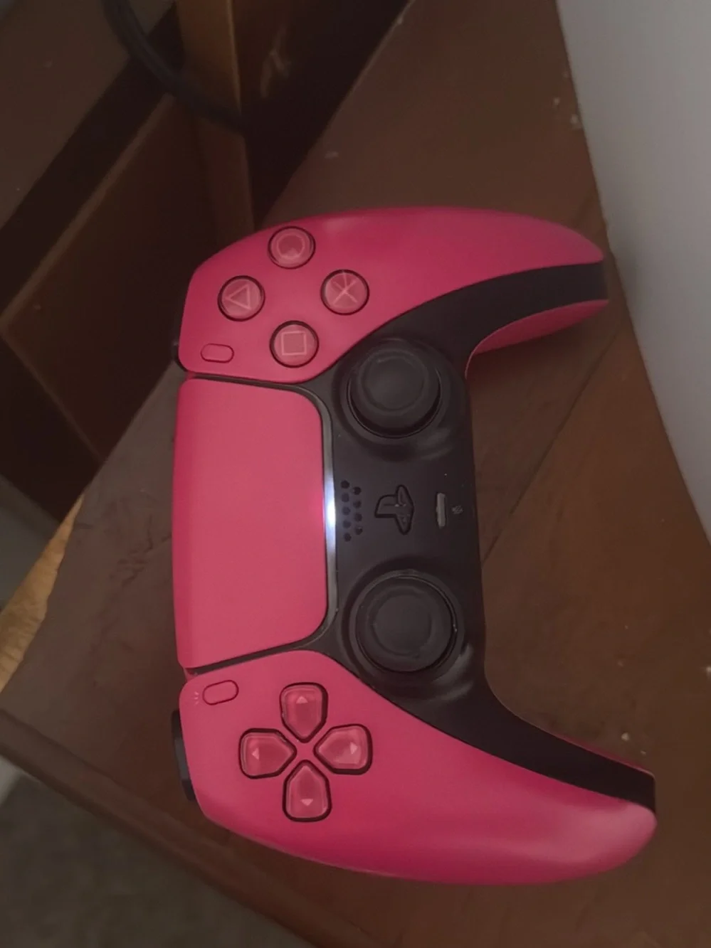Sony Pink dual sens controller and white ps5 disc version